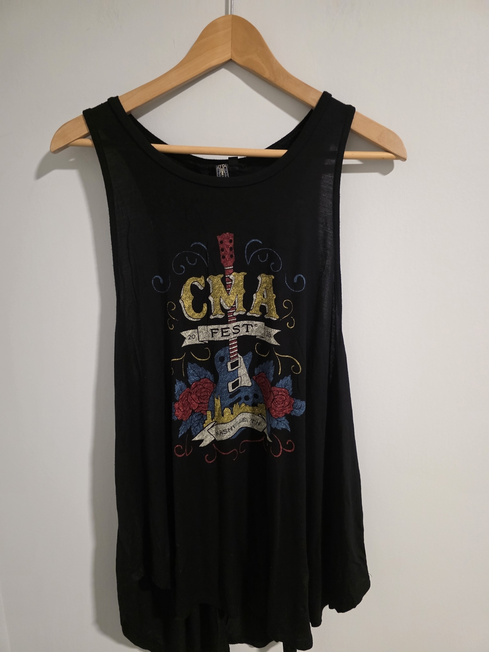 CMA Fest Nashville Graphic Tank Top Black Racerback Size 2XL Country Music Tee